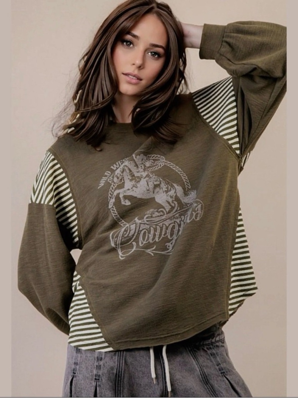 Western Graphic Crewneck Sweatshirt NWT | Very J | S